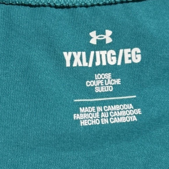 Under Armour Project T Shirt UA PJT Rock Diamond Short Sleeve Teal Size YXL NEW - Picture 6 of 7